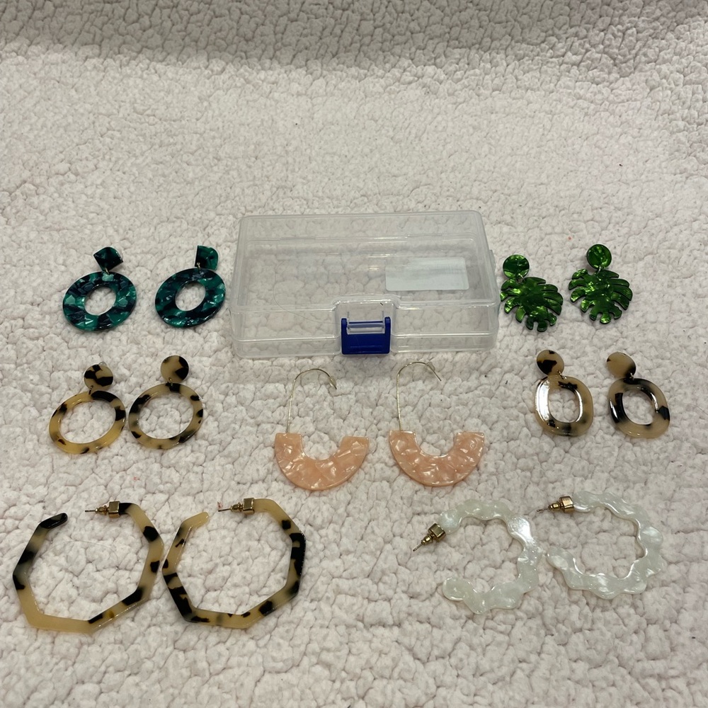 Acrylic Earring Set - 7 Pairs